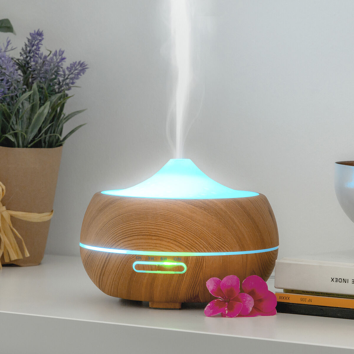 Wooden-Effect LED Aroma Diffuser & Humidifier