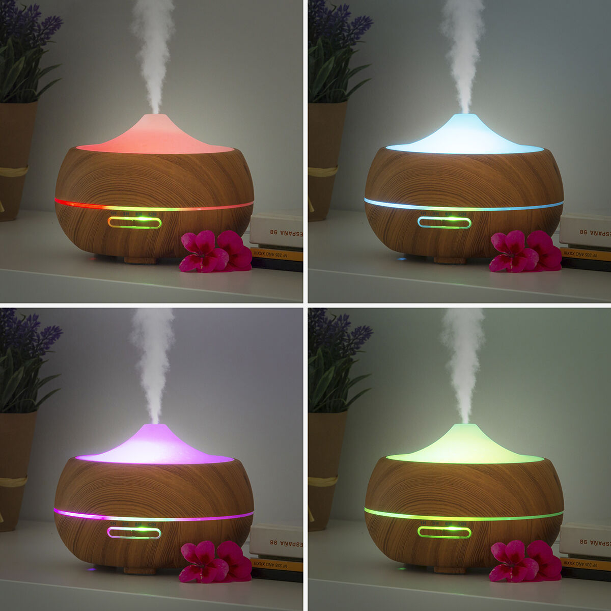 Wooden-Effect LED Aroma Diffuser & Humidifier