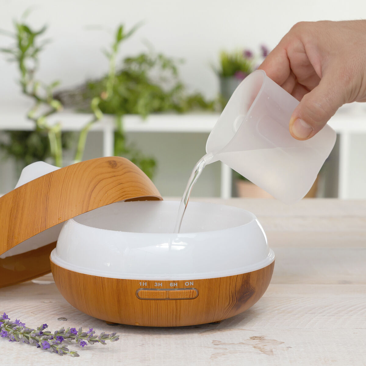 Wooden-Effect LED Aroma Diffuser & Humidifier