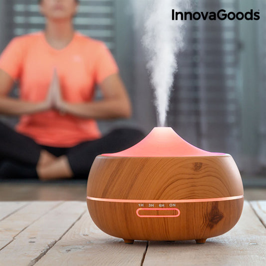 Wooden-Effect LED Aroma Diffuser & Humidifier