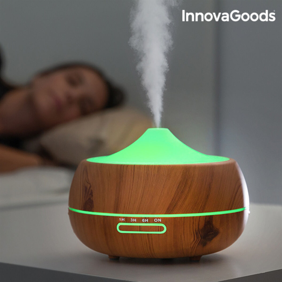 Wooden-Effect LED Aroma Diffuser & Humidifier