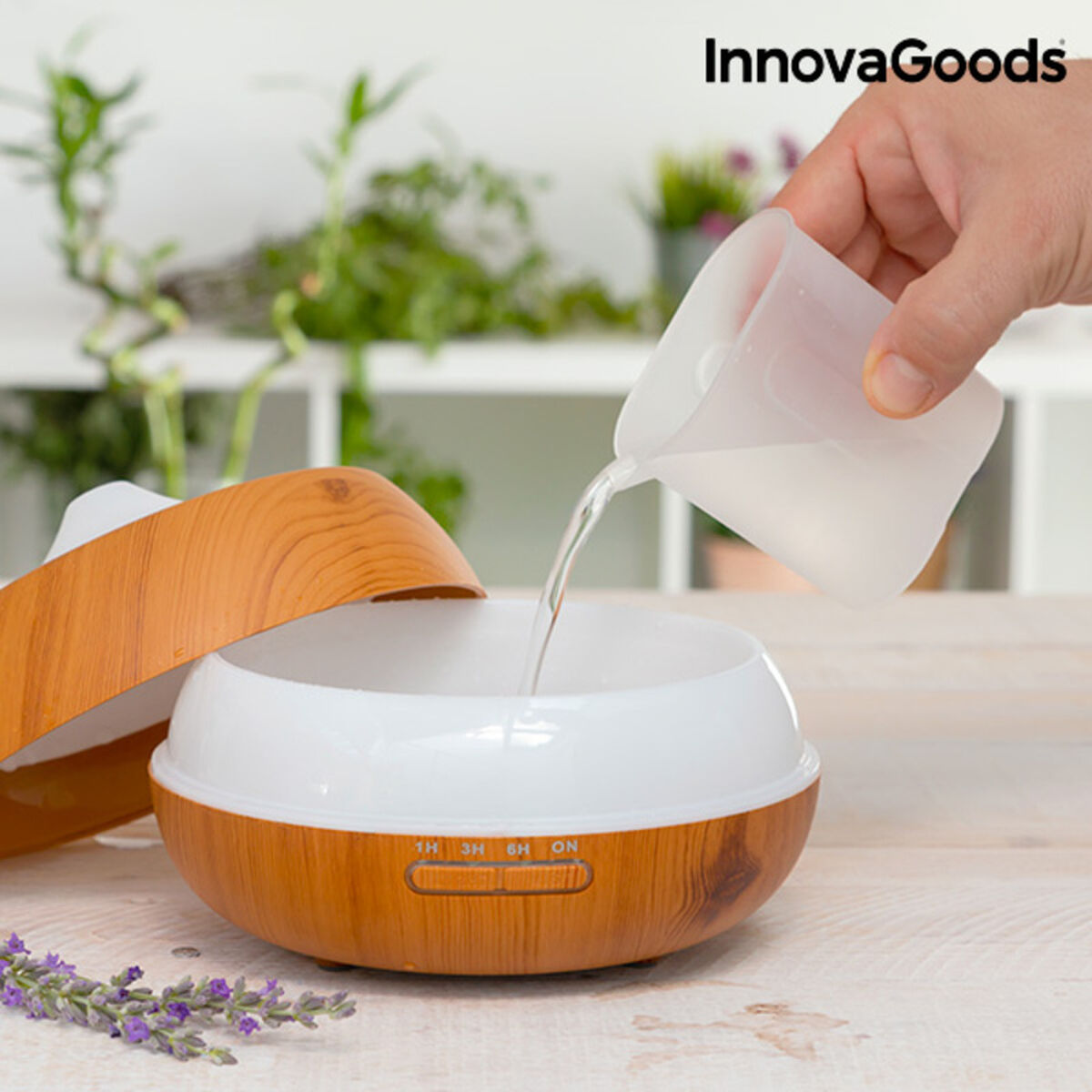 Wooden-Effect LED Aroma Diffuser & Humidifier